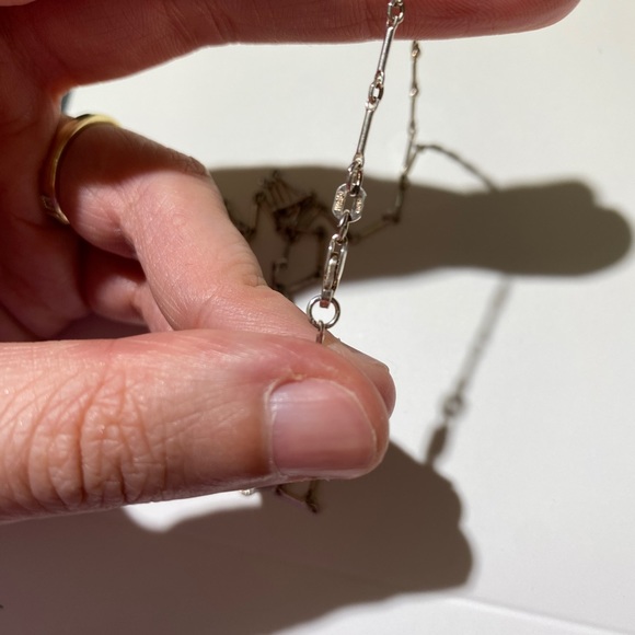 Sterling silver vintage lotus necklace with pearl drop, made in Italy - Picture 3 of 5